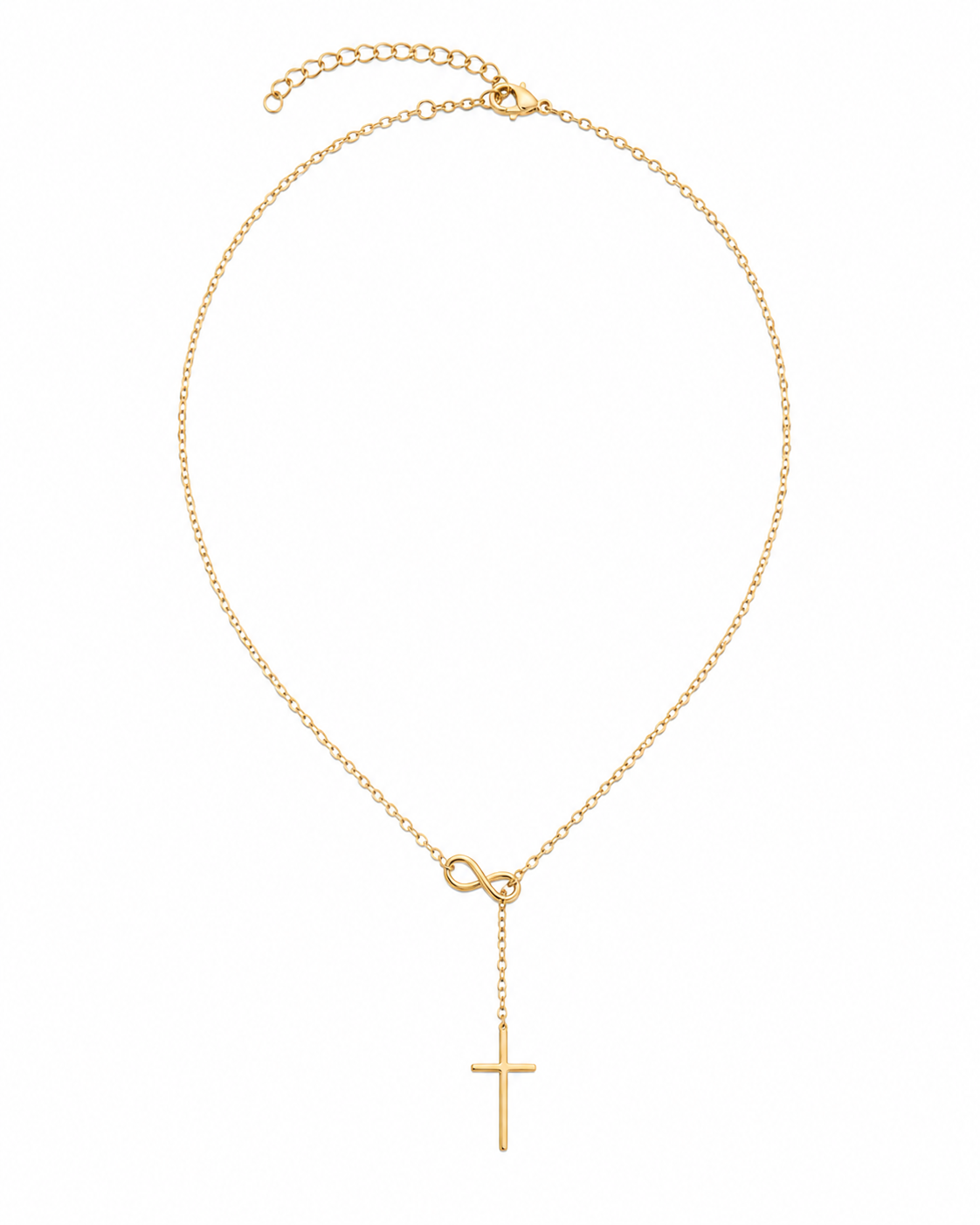 Eternal Faith Drop Cross Necklace