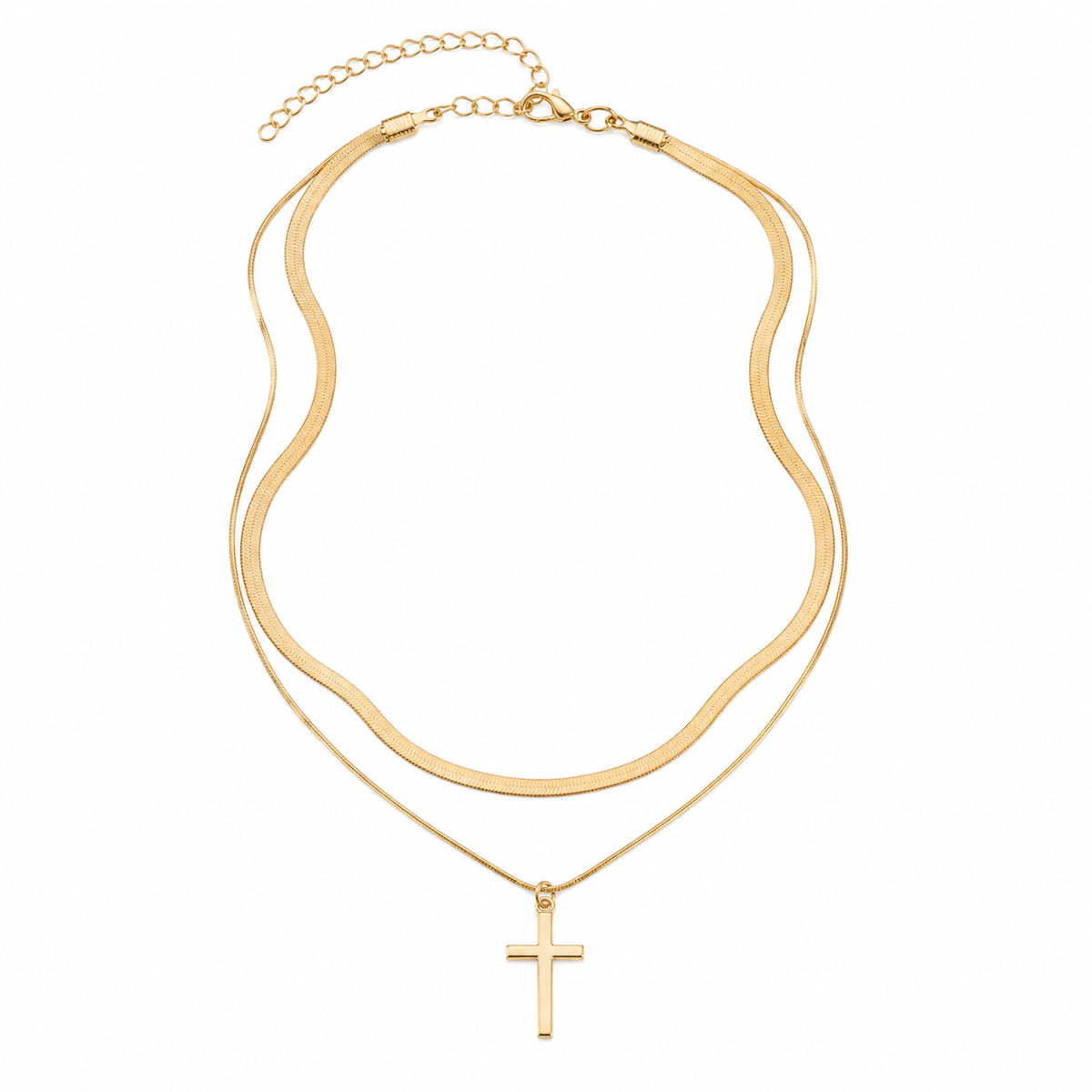 Faith Layered Cross Necklace Set