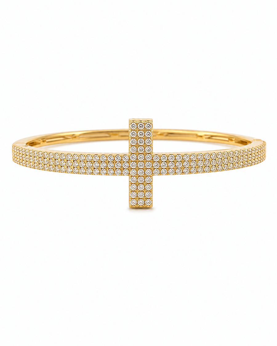 Pave Cross Bangle