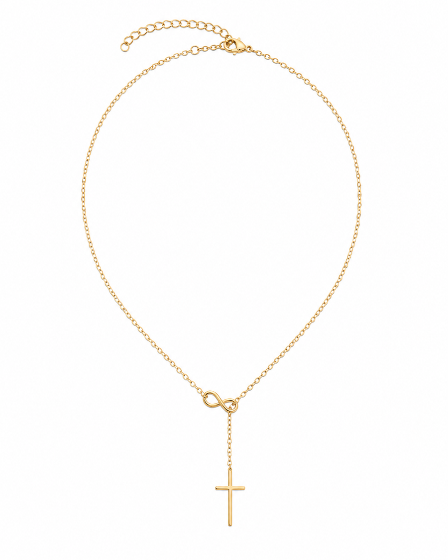 Eternal Faith Drop Cross Necklace